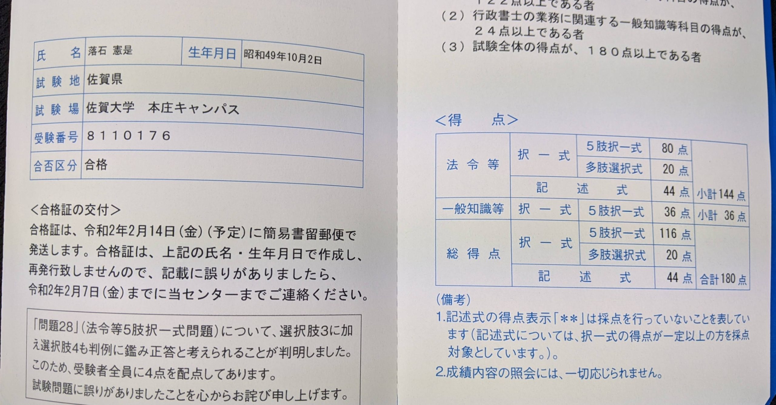 中古】行政書士記述式問題集 新試験制度対応 平成１９年度版/ＴＡＣ 